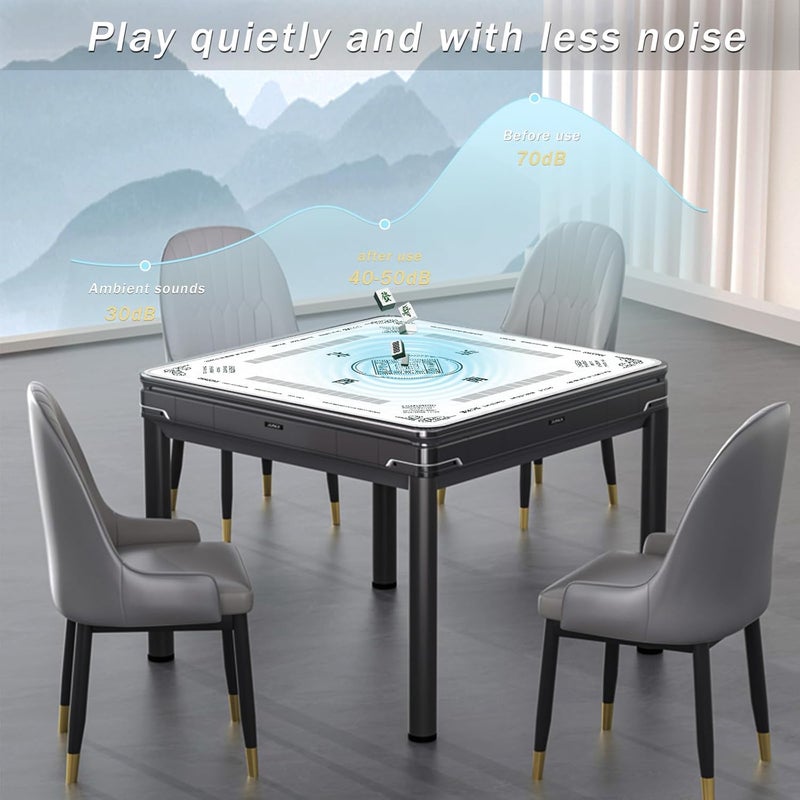 2F22E Mahjong Mat - Non-Slip Noise Reduction Gaming Mat 32.4x32.4 Inch for Mahjong/Poker/Board Games/Card Games/Dominoes (White) - Image 3